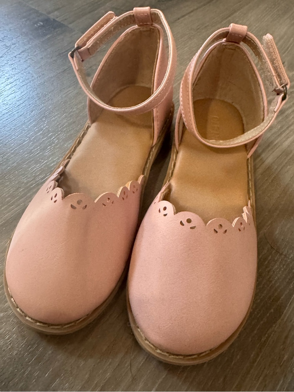 Old Navy Blush Pink Scalloped Ankle-Strap Shoes for Kids